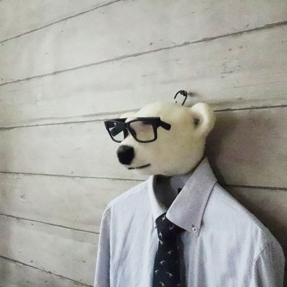 白クマのめがね掛け、壁掛け